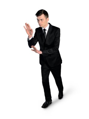 İş adamı bir şey itmek