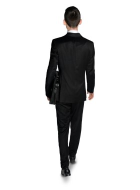Business man walk back