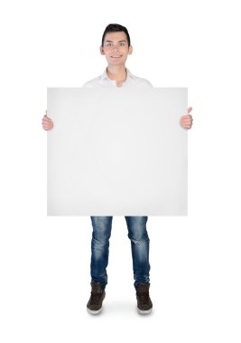 Boş tahta ile genç adam