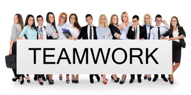 Teamwork word on banner