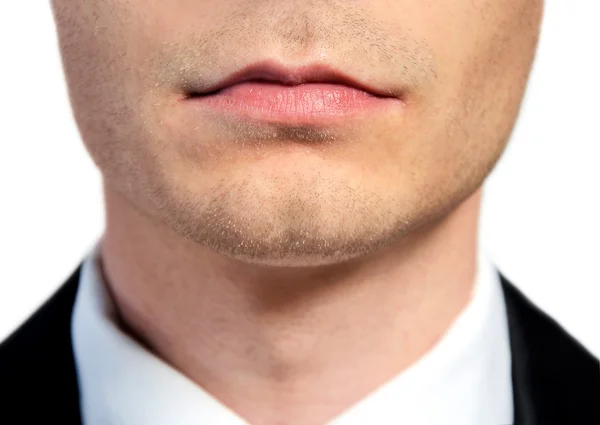 Business man mouth closeup — 图库照片