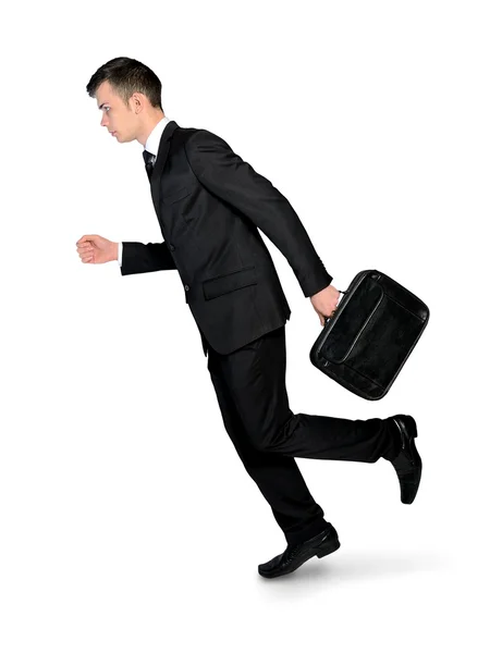 Business man running side — Stock Photo, Image