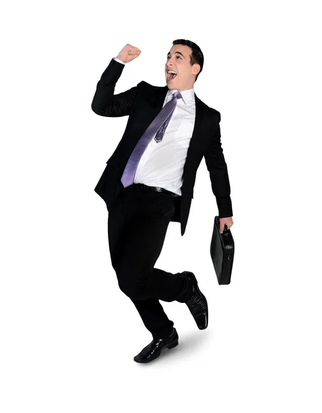 Business man winner dance — Stock Photo, Image