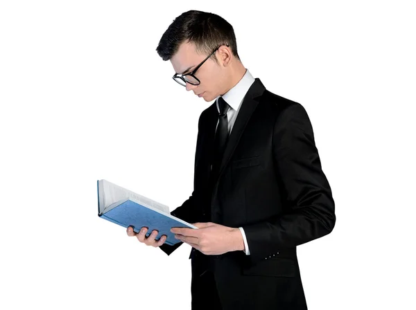 Business man reading book — Stock Photo, Image