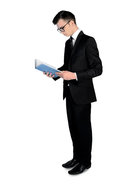 Business man lezing boek — Stockfoto