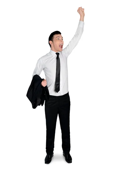 Business man winner hand up — Stock Photo, Image