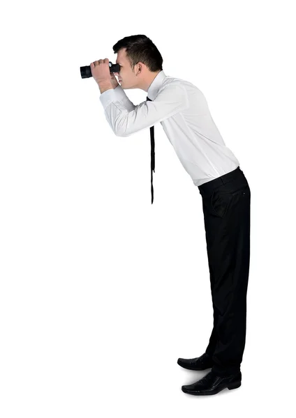 Business man  with binoculars — Stock Photo, Image