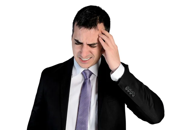 Προβλήματος πονοκέφαλο άνθρωπος των επιχειρήσεων — Φωτογραφία Αρχείου