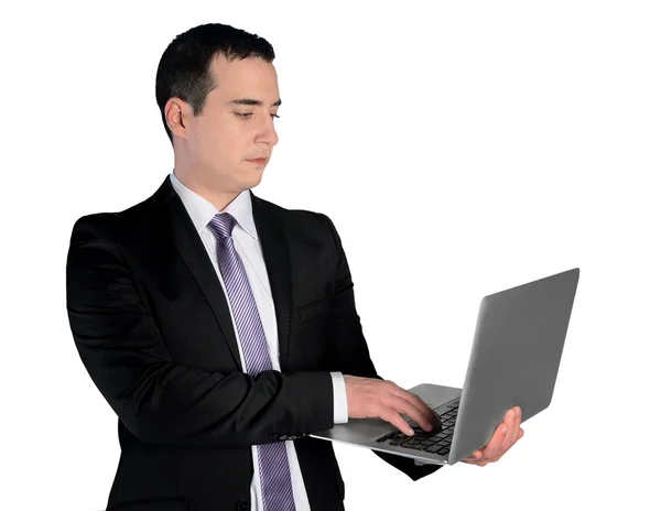 Geschäftsmann mit Laptop — Stockfoto