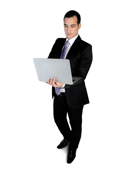 Üzletember laptoppal — Stock Fotó