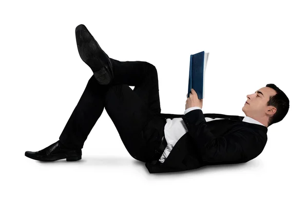 Business man reading book — Stock Photo, Image