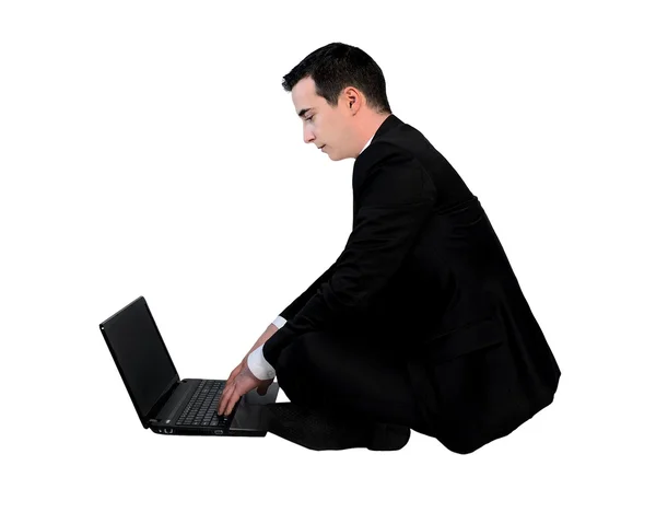 Affärsman med hjälp av dator — Stockfoto