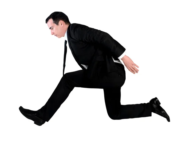 Business man jump side — Stok fotoğraf