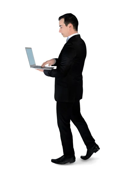 Biznesmen z laptopem — Zdjęcie stockowe