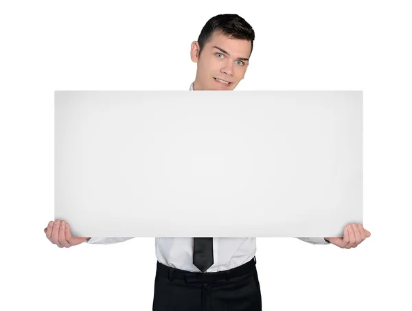 Obchodní muž s prázdná deska — Stock fotografie