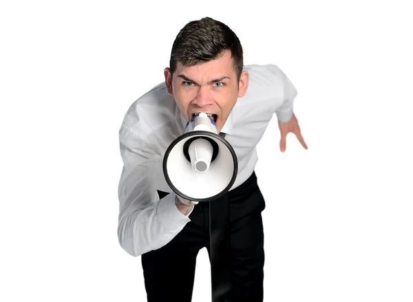 Homem de negócios com raiva gritando — Fotografia de Stock