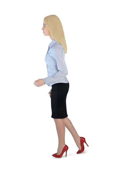 Business woman walk side — 图库照片