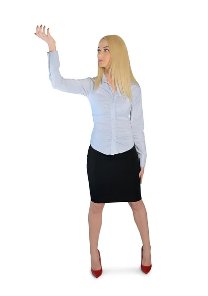 Business woman presenting something — Stock Photo, Image