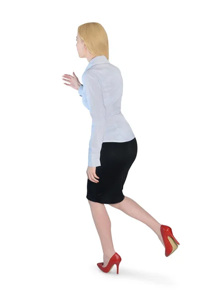 Business woman run side — Stockfoto