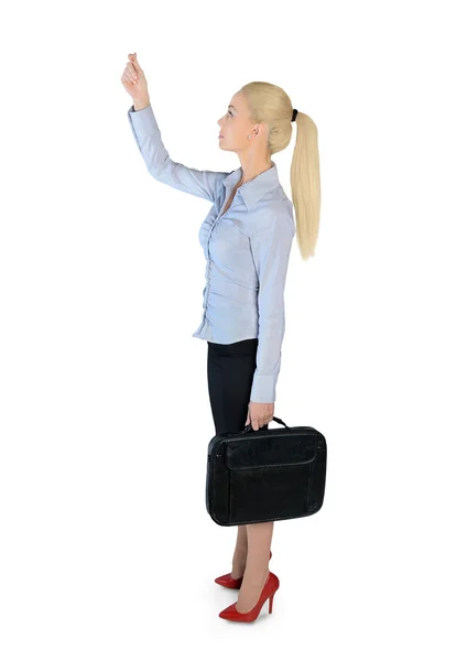 Business woman drag something — Stockfoto