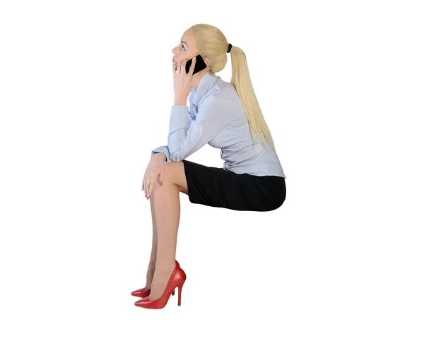 Business woman talk phone — 图库照片