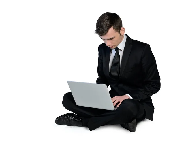 Affärsman med hjälp av dator — Stockfoto