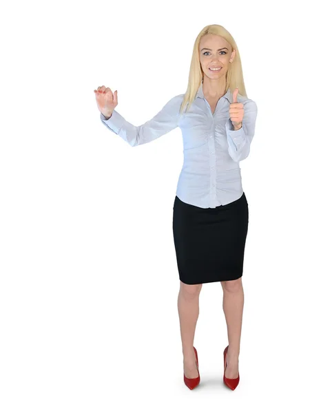 Business woman presenting something — Stock Photo, Image