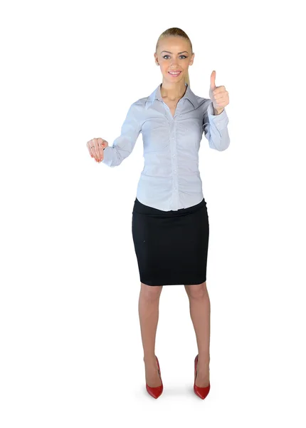 Business woman presenting something — Stock Photo, Image