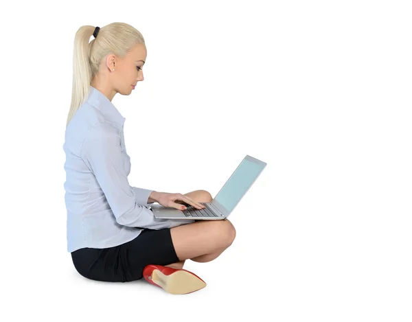 Business woman with computer — Stock Photo, Image