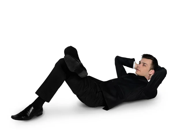 Business man relaxing looking up — Stockfoto