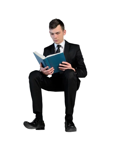 Business man reading book — Stock Photo, Image