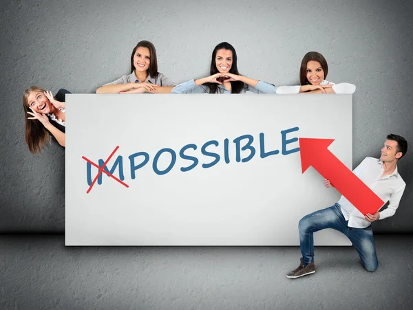 Palabra imposible en el banner — Foto de Stock