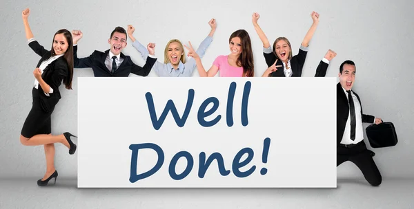 Well done word on banner