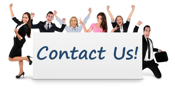 Contact us on banner — Stok fotoğraf