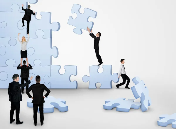 Puzzle di business team building — Foto Stock