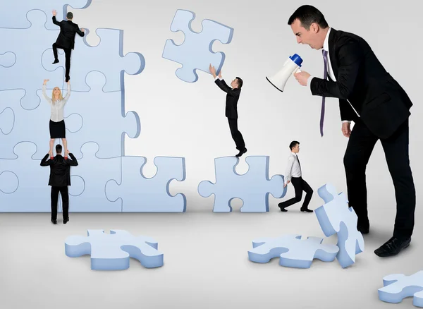 Puzzle di business team building — Foto Stock