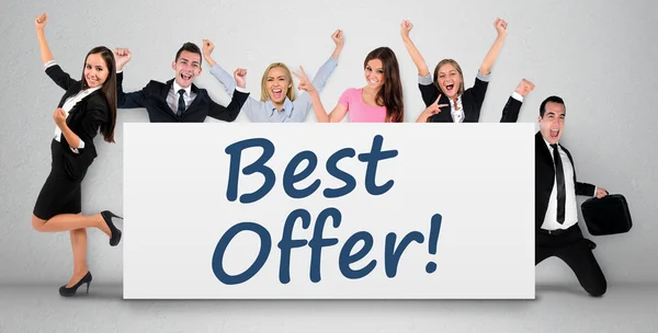 Best offer word on banner — 스톡 사진