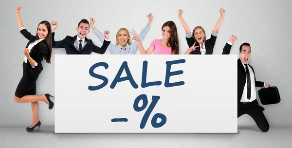 Sale word on banner — Stockfoto