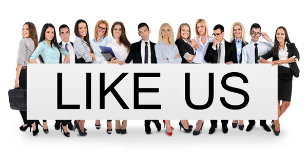 Like us word on banner — Stock Photo, Image