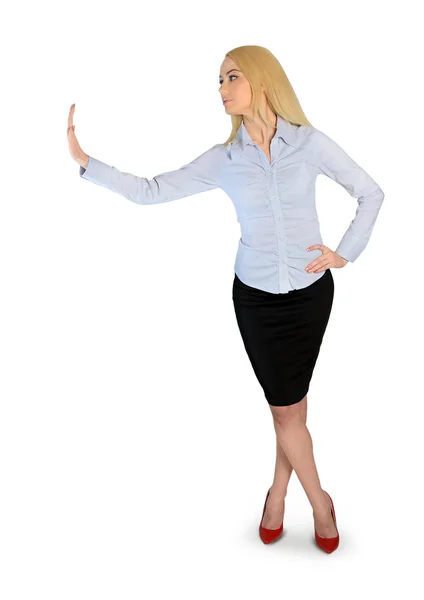 Business woman presenting something — Stock Photo, Image