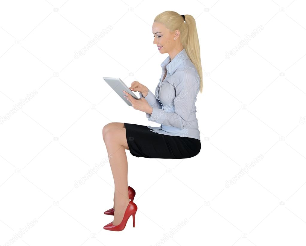 Business woman with tablet pc