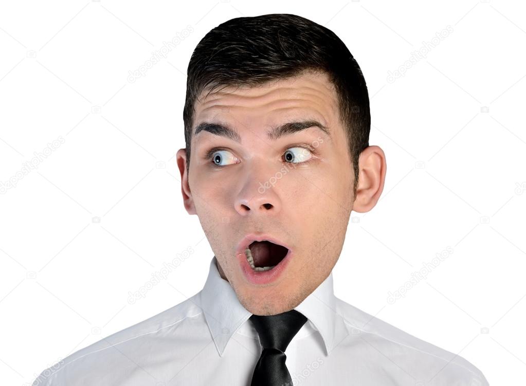 Business man shocked face