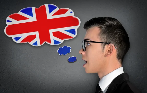 Hombre aprender a hablar Inglés — Foto de Stock