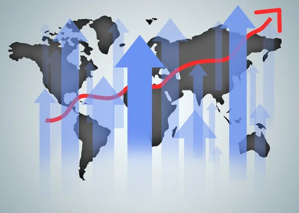 Mapa del mundo gráfico gráfico —  Fotos de Stock