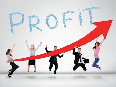 Profit word and arrow report growth clipart