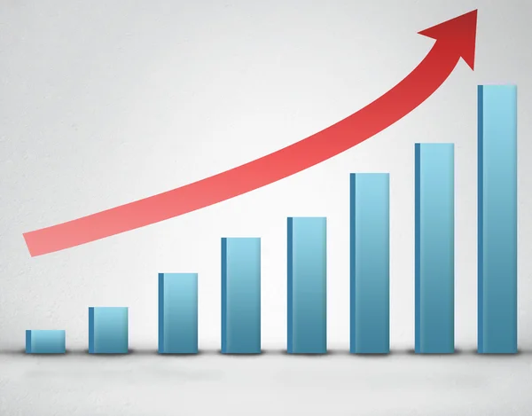 Arrow raport wzrostu — Zdjęcie stockowe