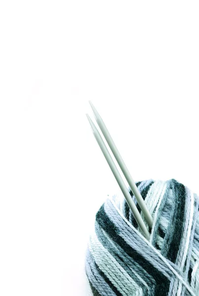 Knitting with spokes isolated on white — Stock Photo, Image