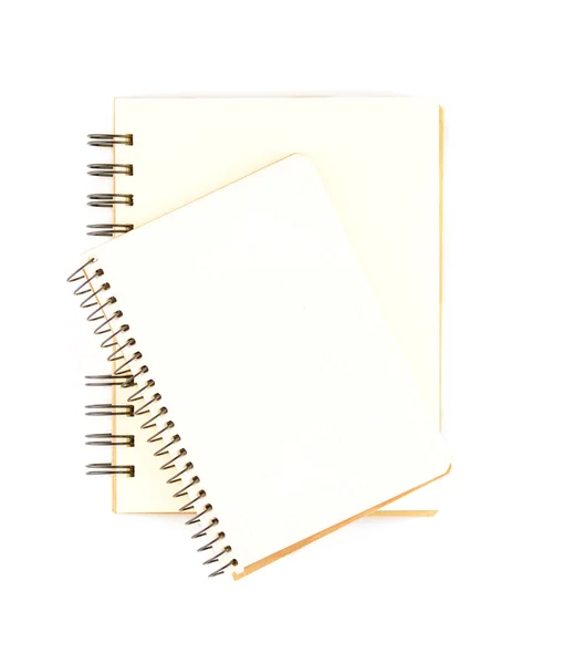 An open vintage sketchbook or notebook isolated on white backgro — Stock Photo, Image