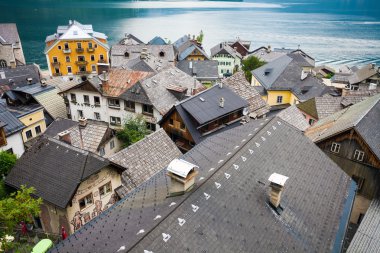 hallstatt Köyü tradidional çatıları görünümünü