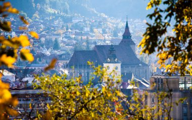 View of Brasov old city located in the central part of Romania clipart